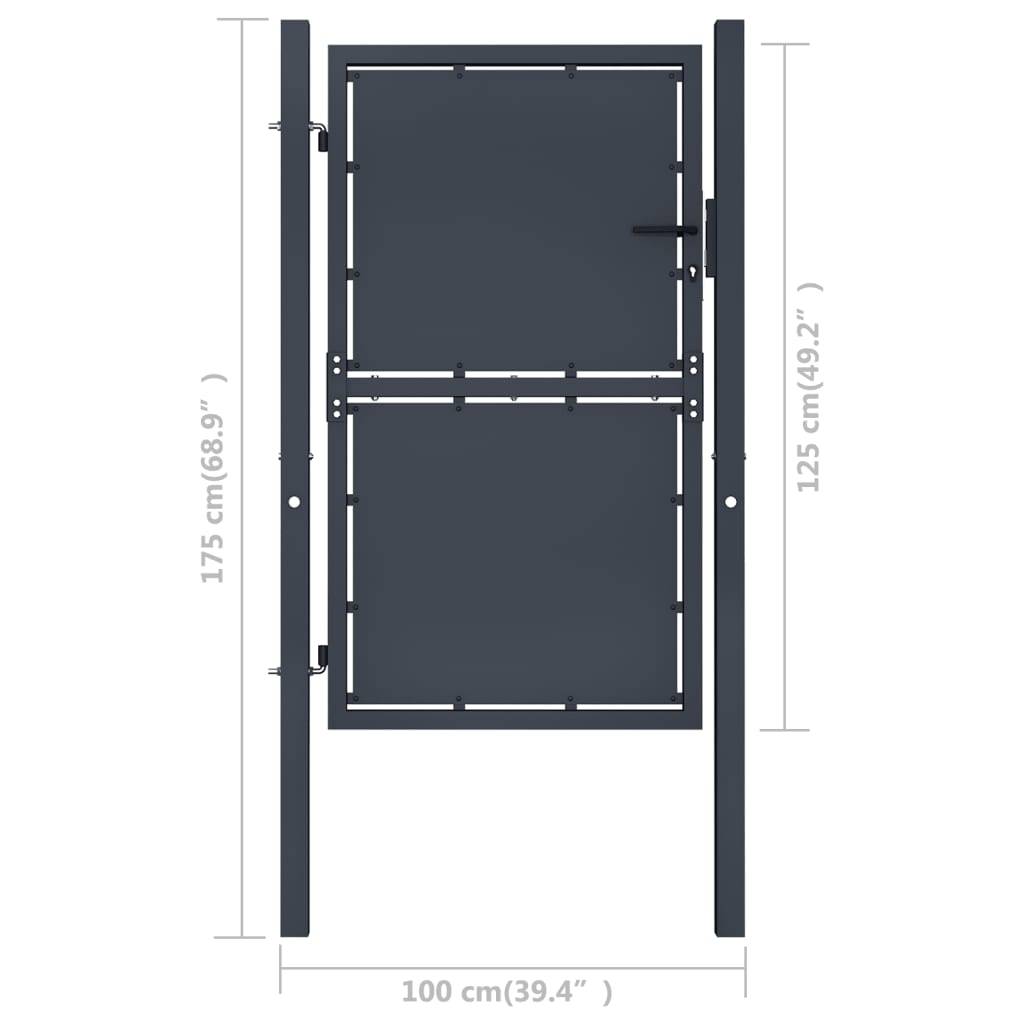 vidaXL Gartentor Stahl 100×125 cm Anthrazit