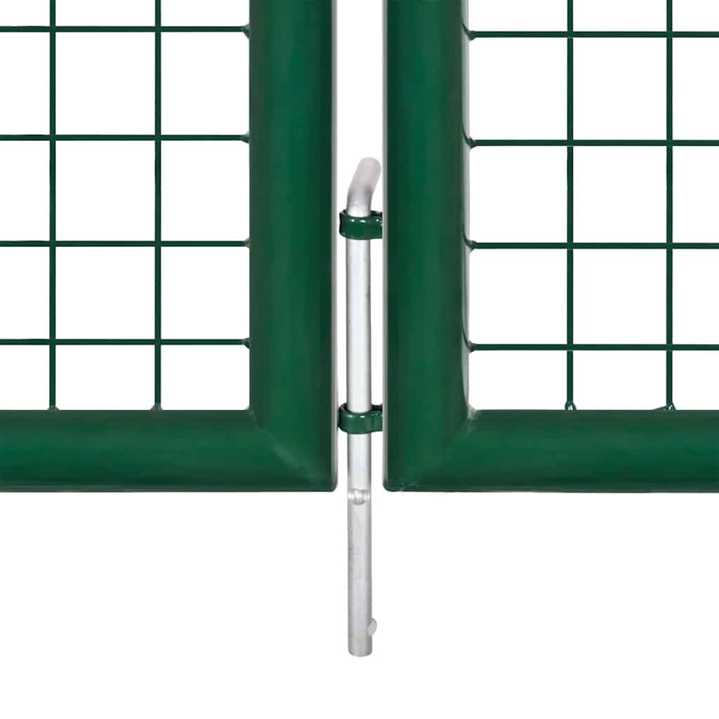 vidaXL Doppelstabmatten-Doppeltor Stahl 390x75 cm Grün