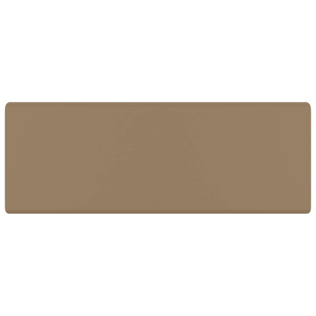vidaXL Luxus-Waschbecken Überlauf Quadratisch Matt Creme 41x41 cm