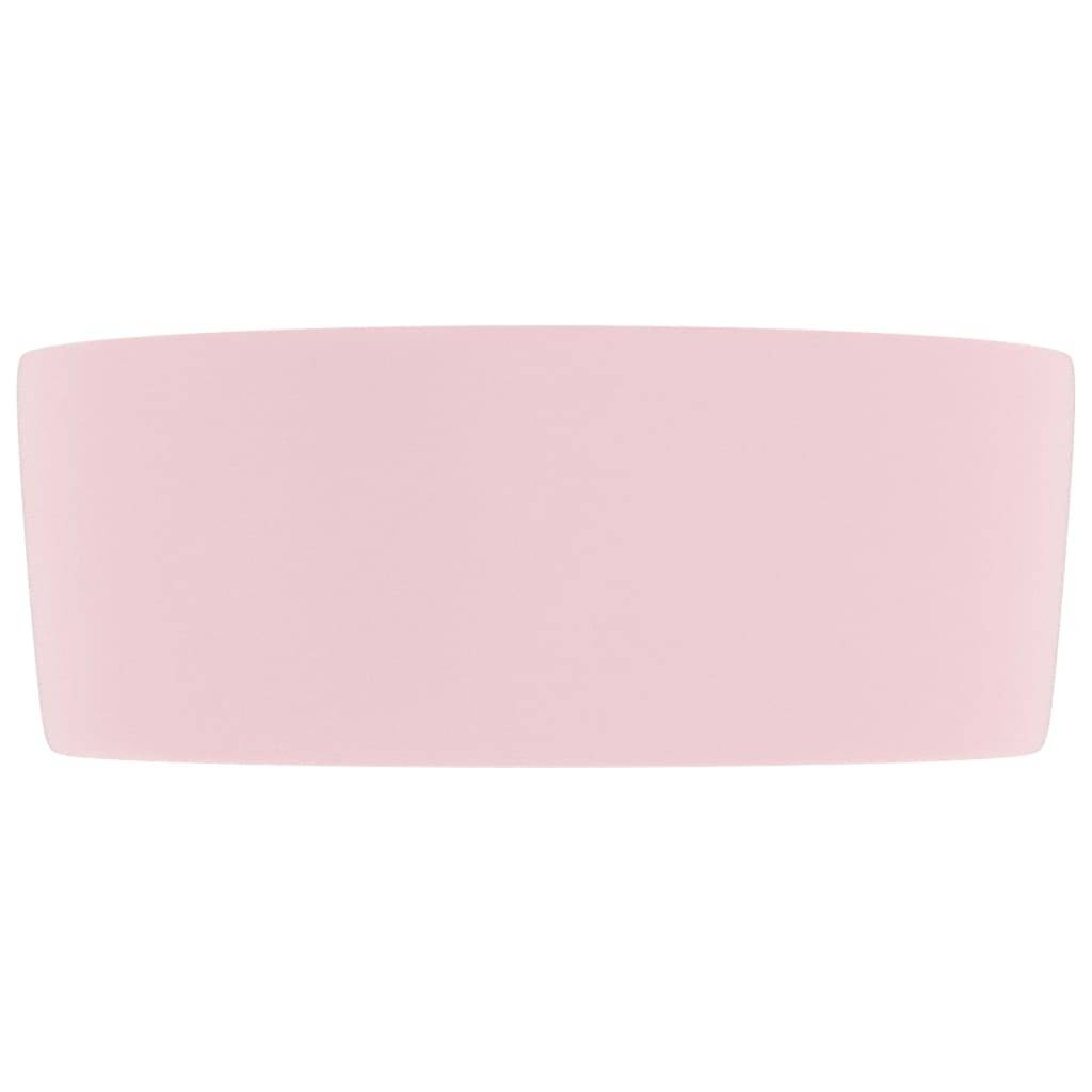 vidaXL Luxuriöses Waschbecken Rund Matt Rosa 40x15 cm Keramik