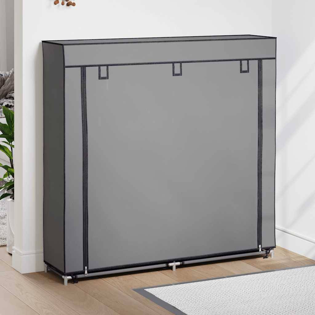 vidaXL Schuhschrank mit Abdeckung Grau 115 x 28 x 110 cm Stoff
