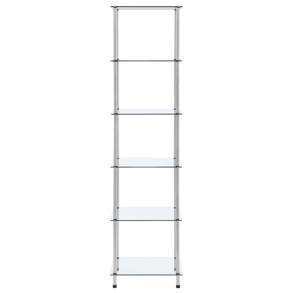 vidaXL Regal mit 6 Ablagen Transparent 40x40x160 cm Hartglas
