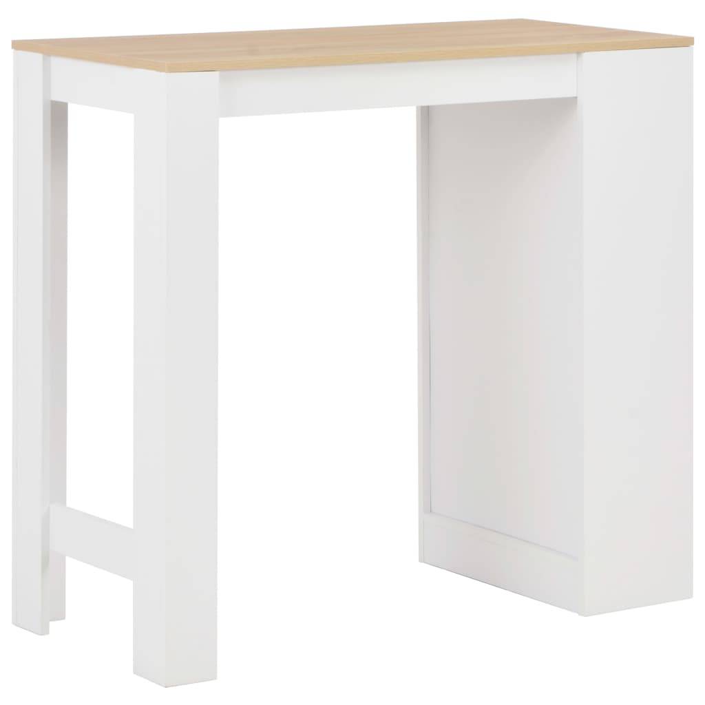 vidaXL Bartisch mit Regal Weiß 110x50x103 cm