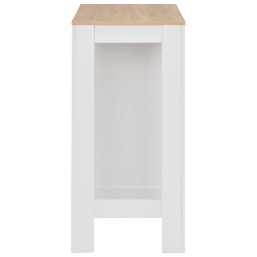 vidaXL Bartisch mit Regal Weiß 110x50x103 cm