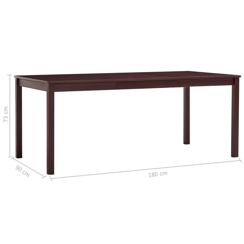 vidaXL Esstisch Dunkelbraun 180 x 90 x 73 cm Kiefernholz