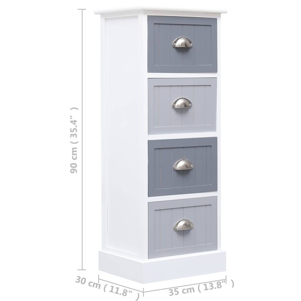 vidaXL Beistellschrank 35x30x90 cm Massivholz Paulownia