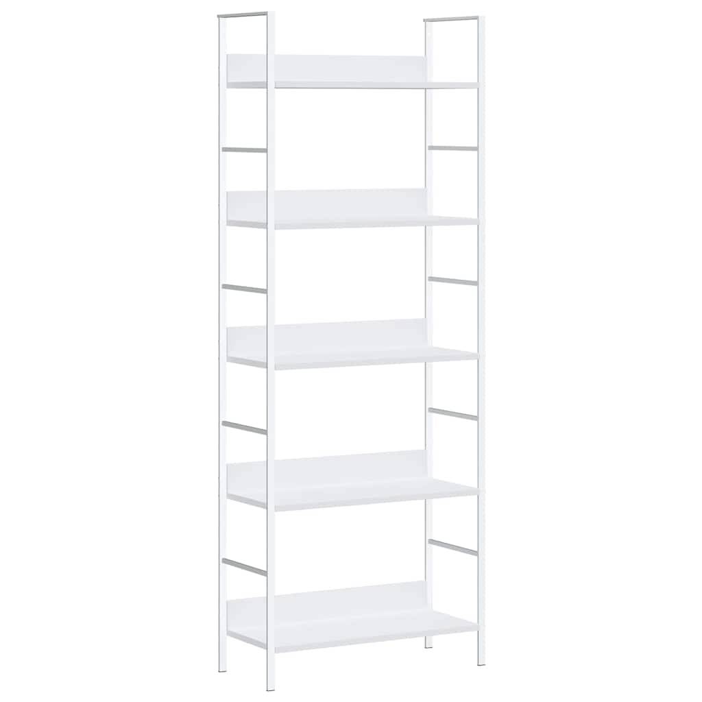 vidaXL Bücherregal 5 Regalböden Weiß 60x27,6x158,5 cm Holzwerkstoff