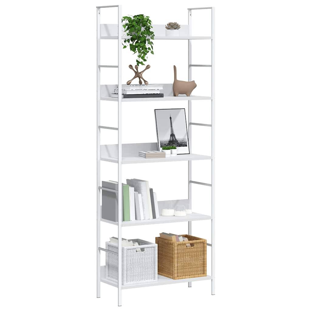 vidaXL Bücherregal 5 Regalböden Weiß 60x27,6x158,5 cm Holzwerkstoff