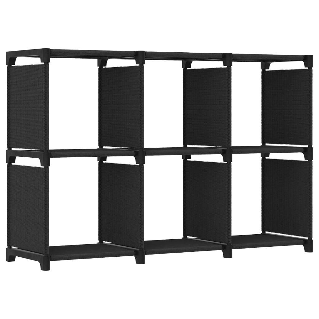 vidaXL Würfel-Regal 6 Fächer Schwarz 103x30x72,5 cm Stoff