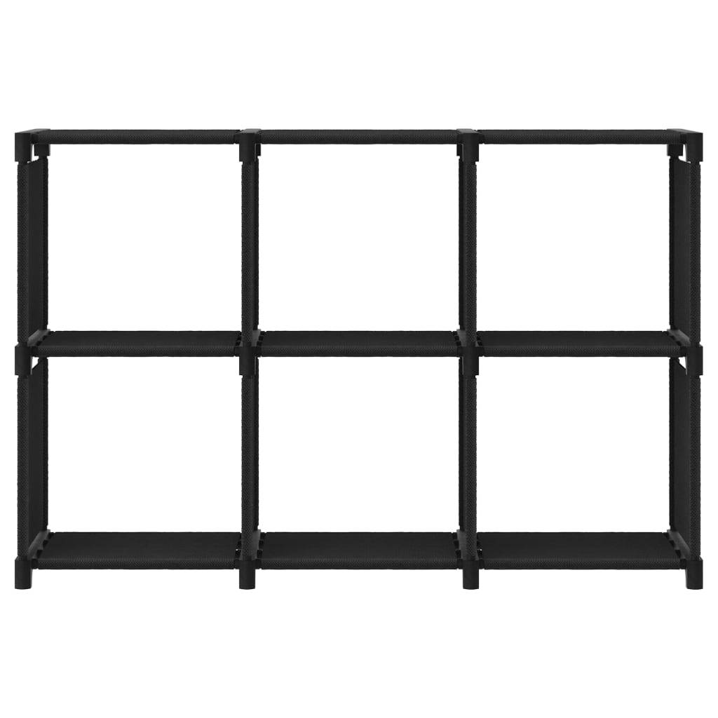 vidaXL Würfel-Regal 6 Fächer Schwarz 103x30x72,5 cm Stoff