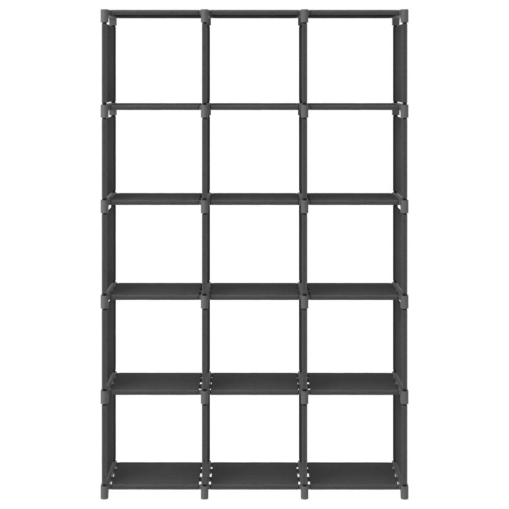 vidaXL Würfel-Regal 15 Fächer Grau 103x30x175,5 cm Stoff