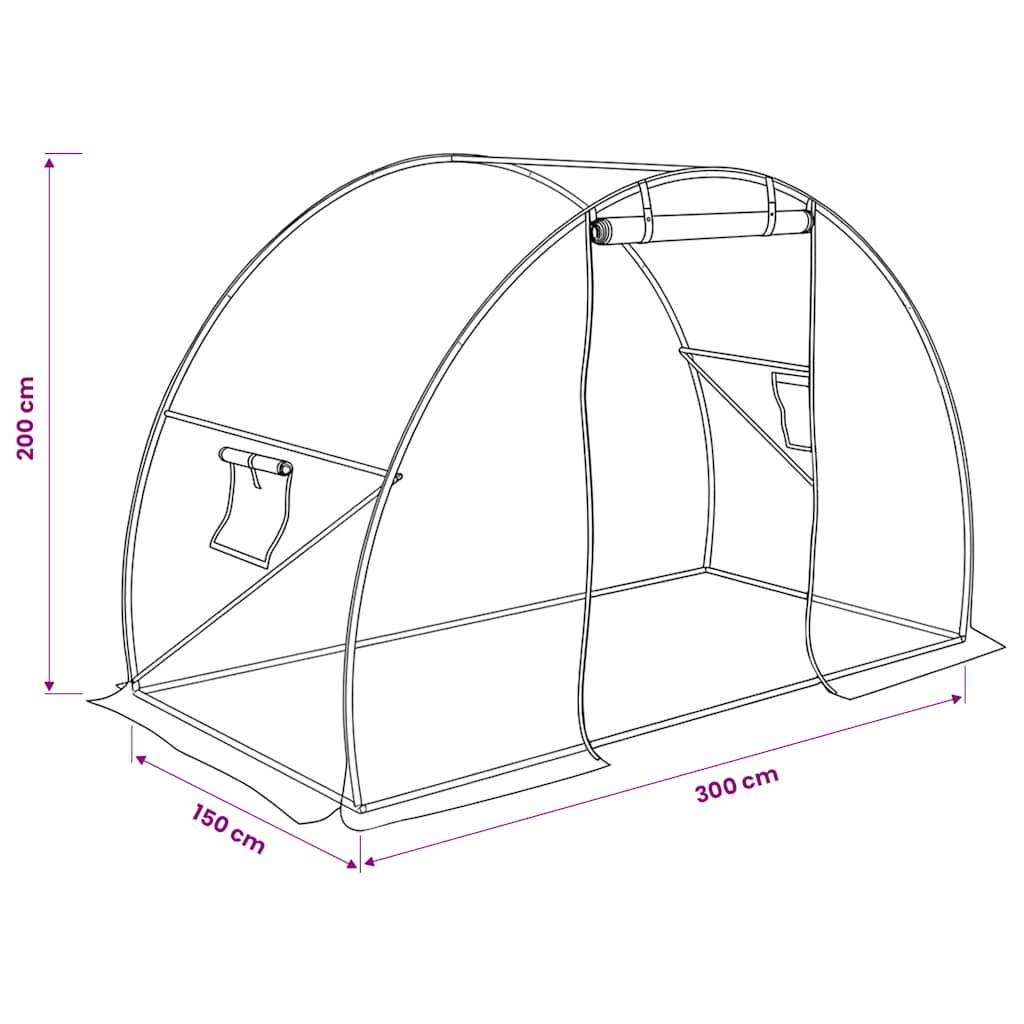 vidaXL Gewächshaus 4,5 m² 300x150x200 cm