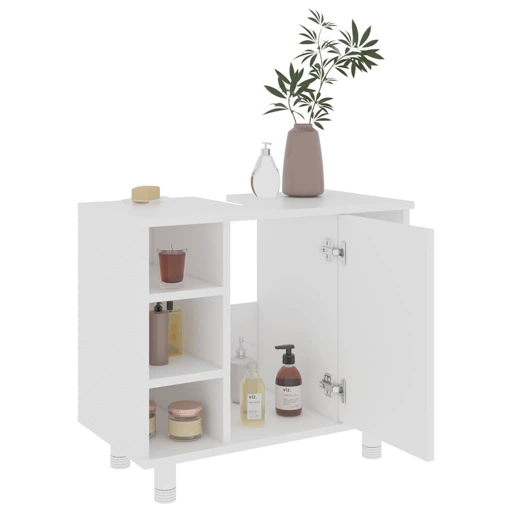 vidaXL Badezimmerschrank Weiß 60x32x53,5 cm Holzwerkstoff