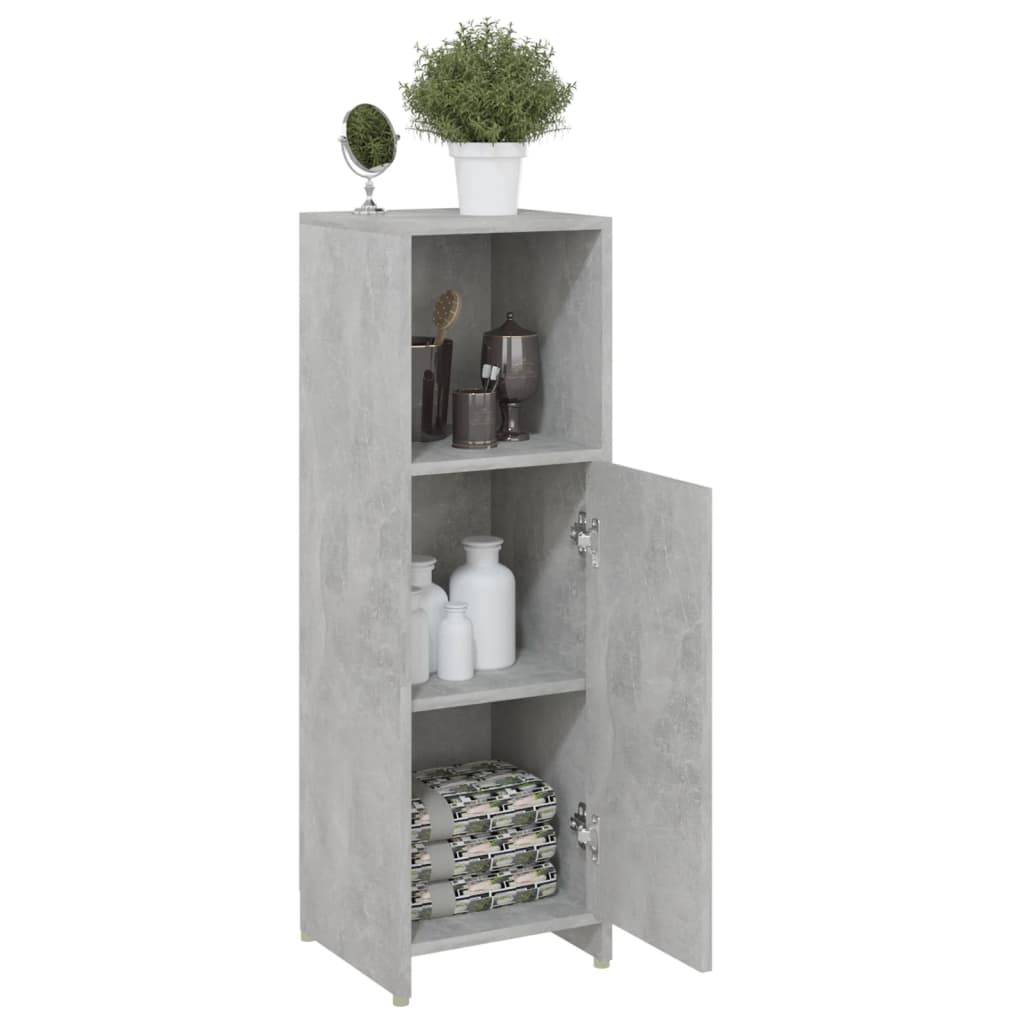 vidaXL Badezimmerschrank Betongrau 30x30x95 cm Holzwerkstoff