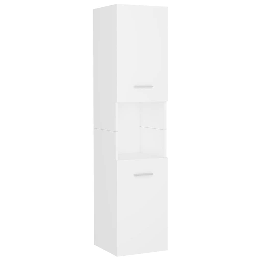 vidaXL Badezimmerschrank Weiß 30x30x130 cm Holzwerkstoff
