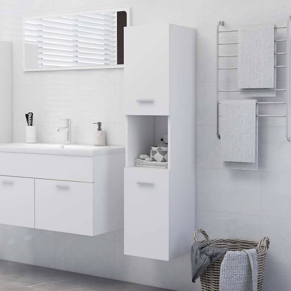 vidaXL Badezimmerschrank Weiß 30x30x130 cm Holzwerkstoff