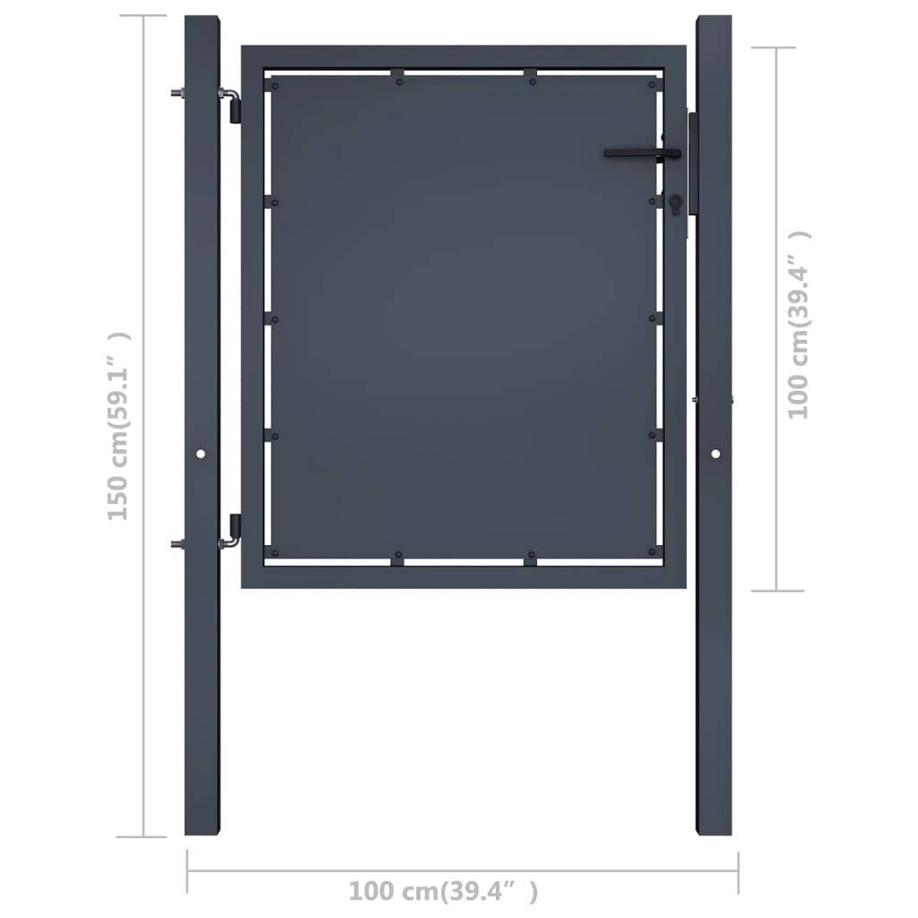 vidaXL Gartentor Stahl 100×100 cm Anthrazit