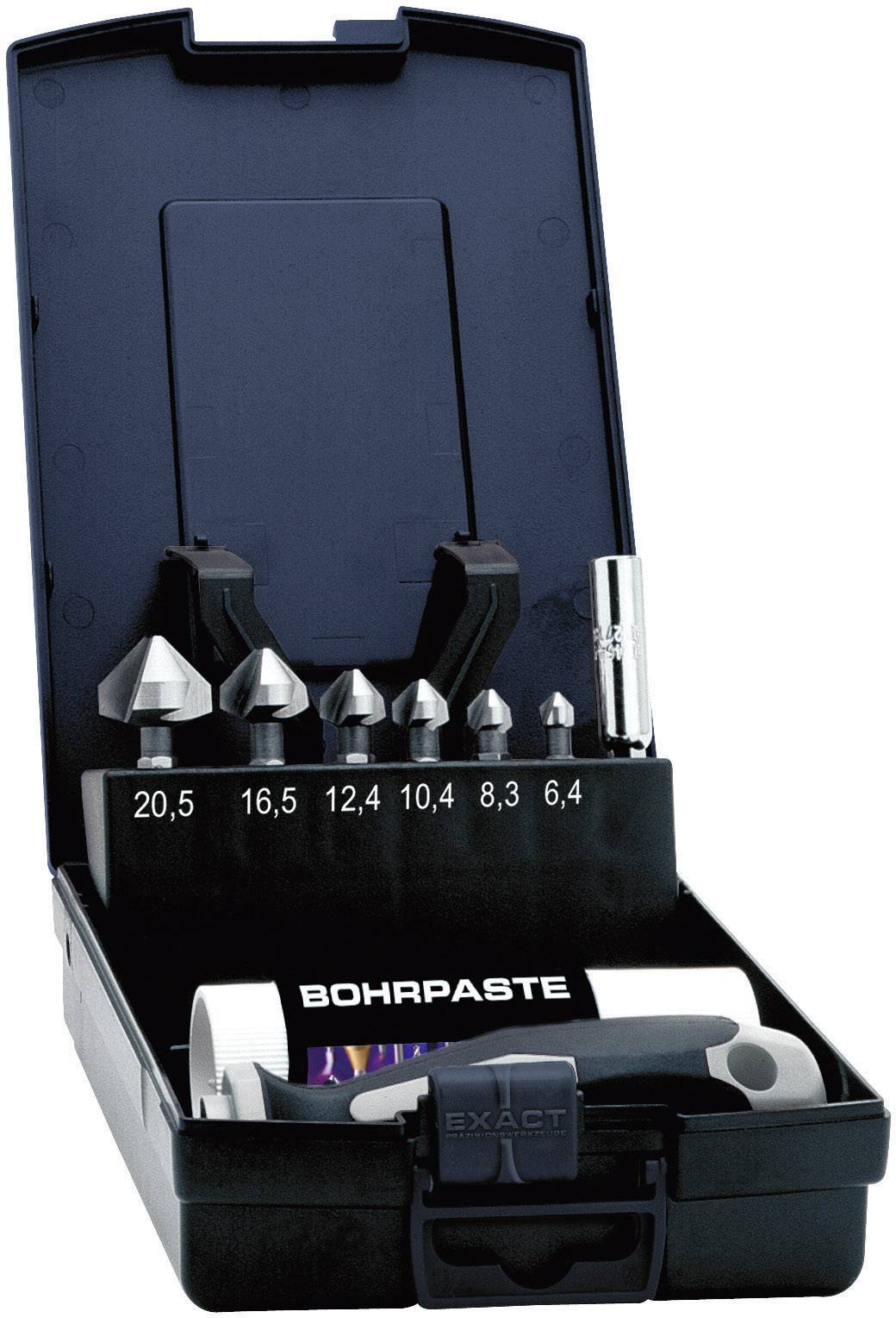 Exact 1605649 Kegelsenker-Set 8teilig 6.3 mm, 8.3 mm, 10.4 mm, 12.4 mm, 16.5 mm, 20.5 mm HSS 1/4" (6.3 mm) 1 Set