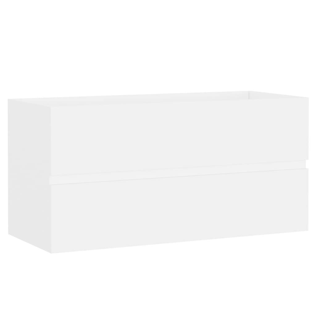 vidaXL Waschbeckenunterschrank Weiß 90x38,5x45 cm Holzwerkstoff