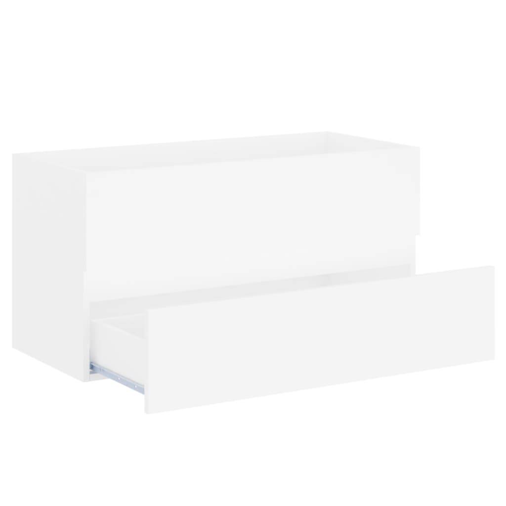vidaXL Waschbeckenunterschrank Weiß 90x38,5x45 cm Holzwerkstoff