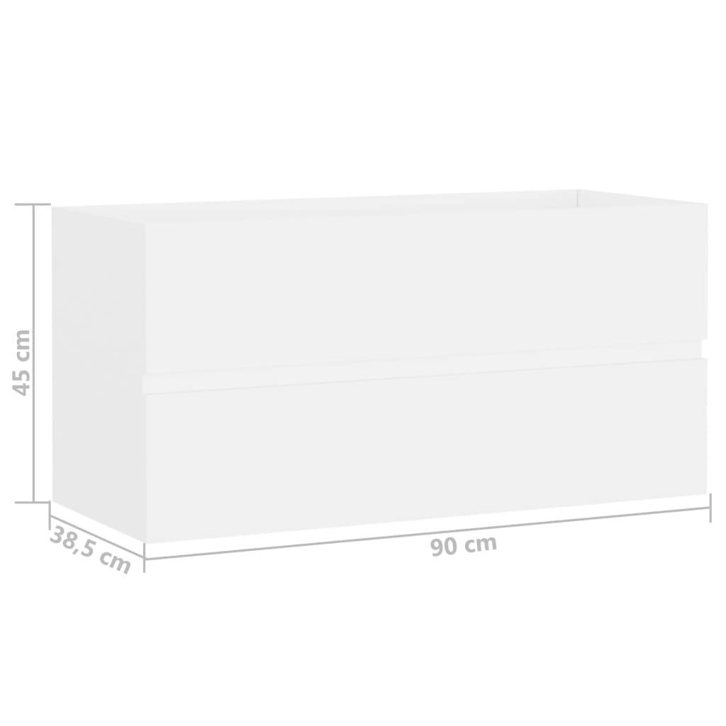 vidaXL Waschbeckenunterschrank Weiß 90x38,5x45 cm Holzwerkstoff