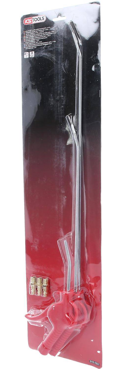 KS Tools 515.1921 Druckluft-Ausblaspistolen-Satz, 3-tlg., 95-510 mm