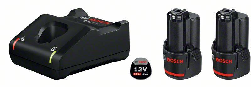 Bosch Professional GAL 12V-40 + 2x GBA 12V 2.0Ah 1600A019R8 Werkzeug-Akku und Ladegerät 12 V 2 Ah Li-Ion