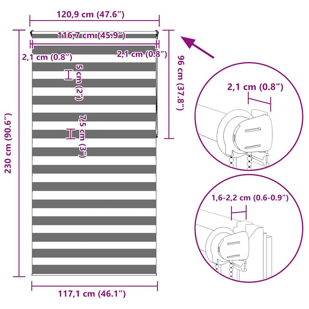Doppelrollo Seitenzug Duo 120 x 230 cm