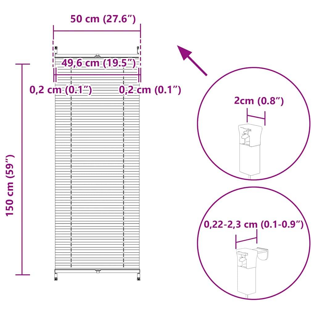 Plissee Faltrollo Rollo Plisseerollo 50x150cm Weiß