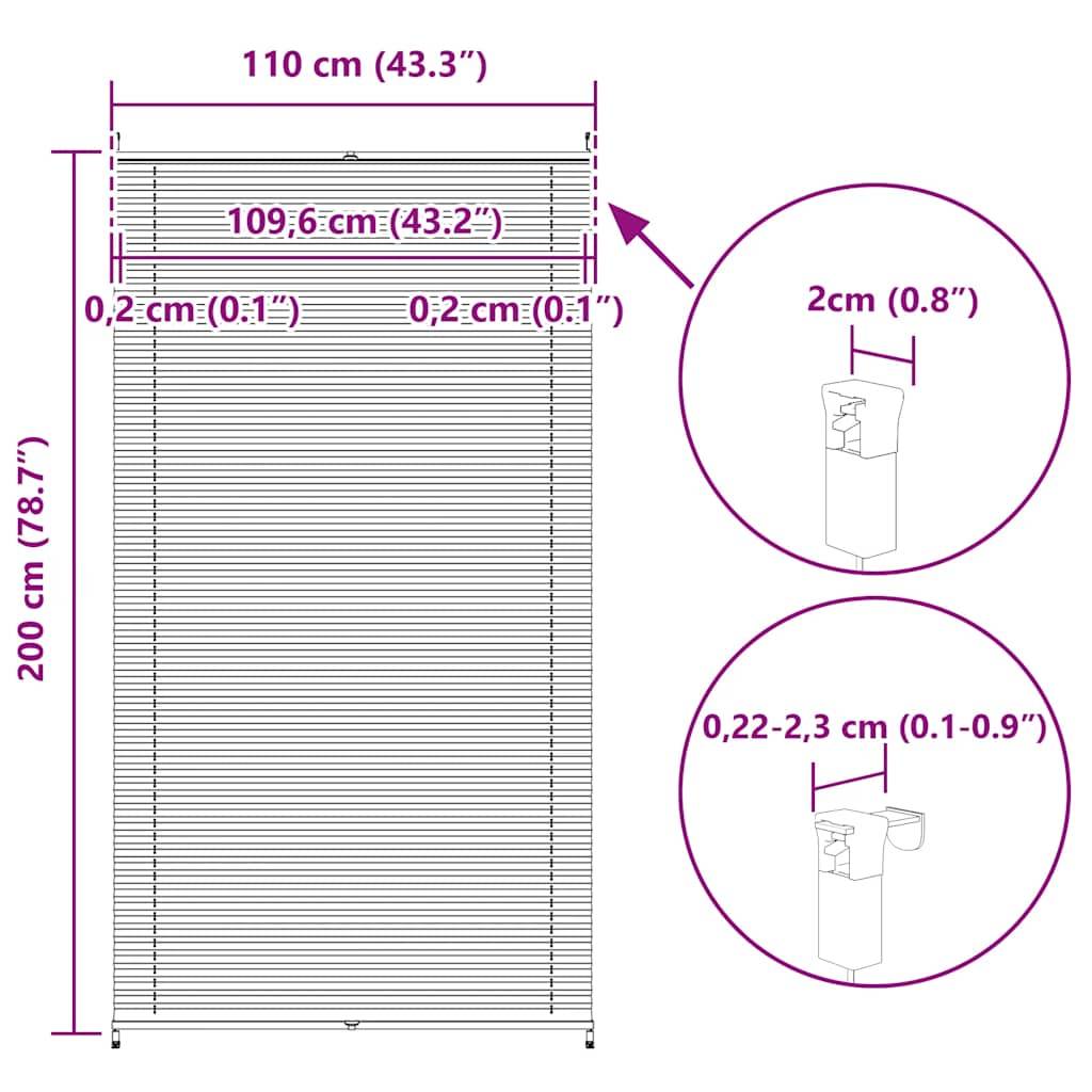 Plissee Faltrollo Rollo Plisseerollo 110x200cm Weiß