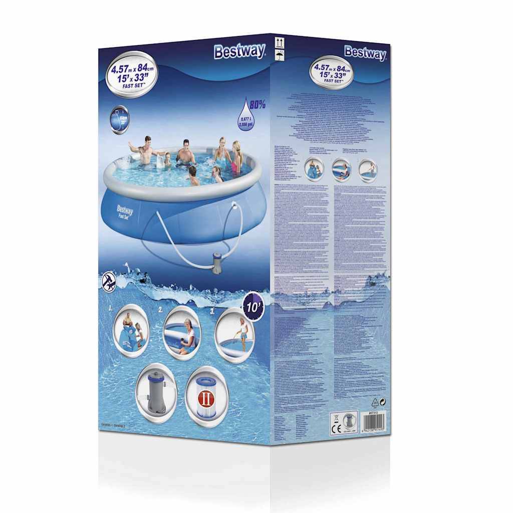 Bestway APO Fast Set 457x84x74cm mit Pumpe rund blau (57313)