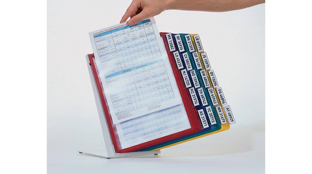 DURABLE Tischständer Stahlblech lichtgrau, RAL 7035 10 Sichttafeln