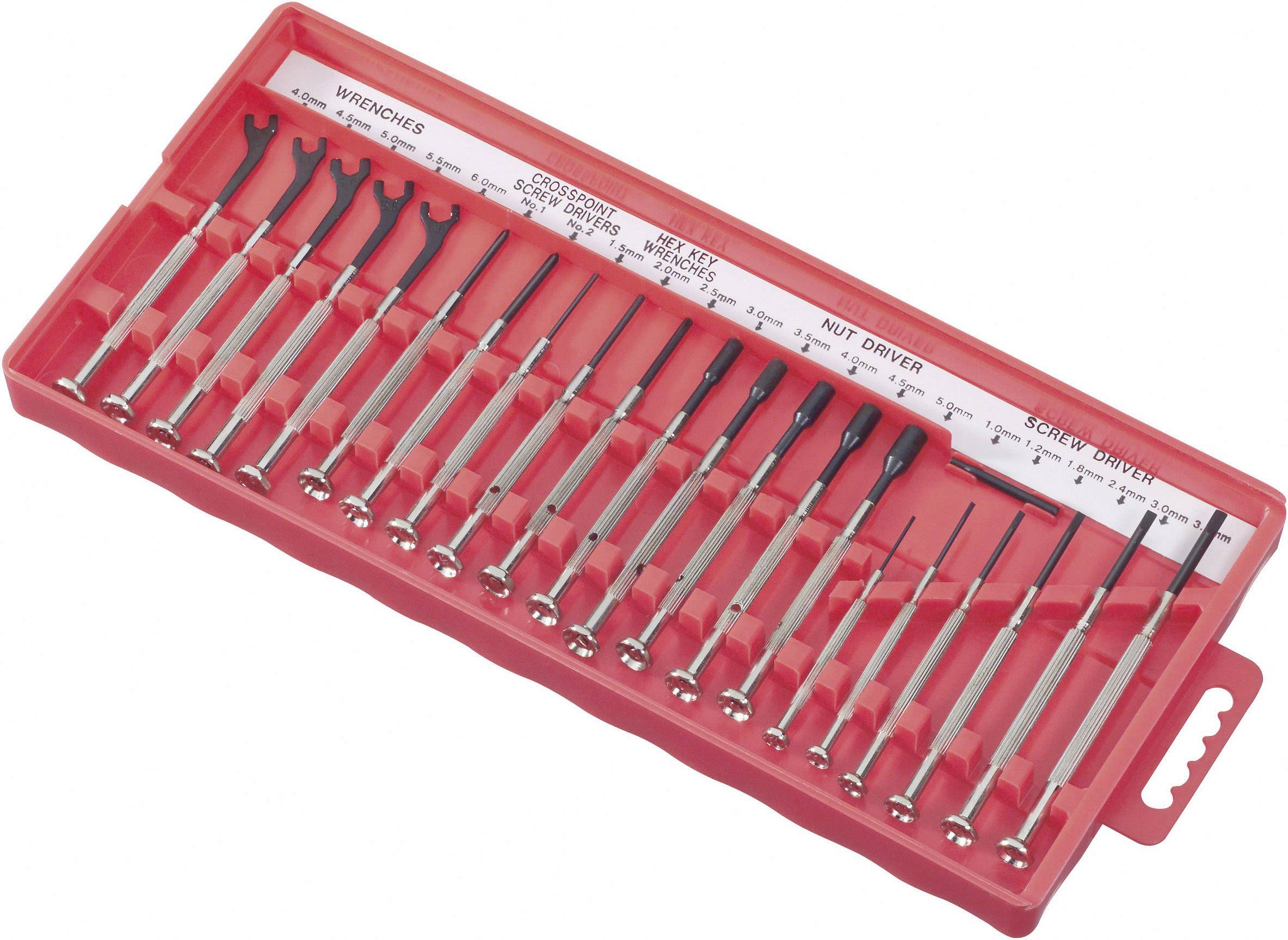 Elektronik- u. Feinmechanik Schraubendreher-Set 21teilig Schlitz, Kreuzschlitz Phillips, Innen-Sechskant, Außen-Sechskant