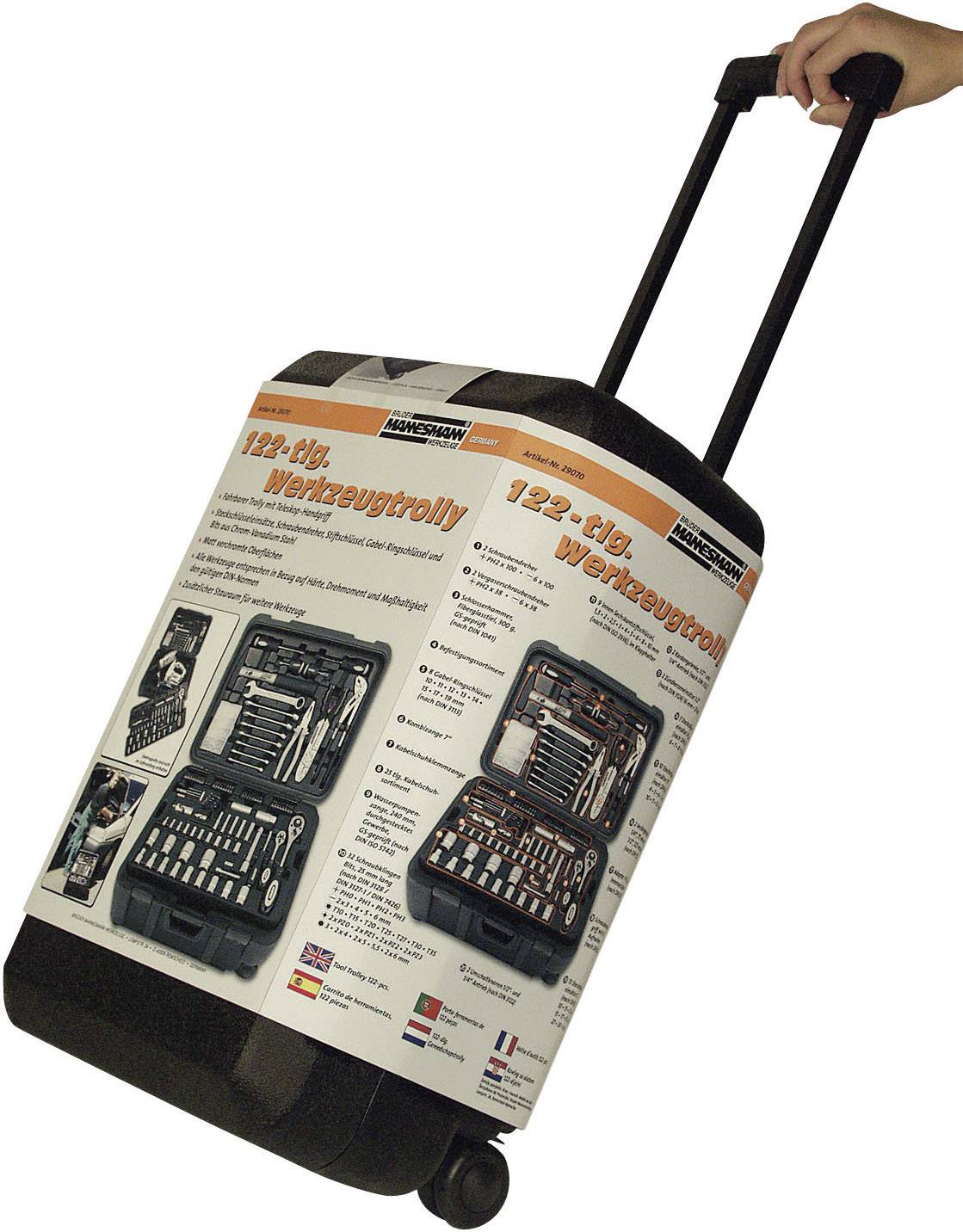 Brüder Mannesmann M29070 Heimwerker Werkzeugkoffer bestückt 122teilig (B x H x T) 360 x 240 x 530mm
