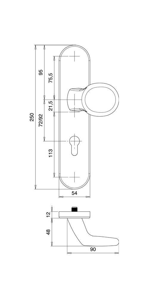 EDI Schutzgarnitur Logo 8753/0272 Aluminium F1 72 mm 35-45 mm