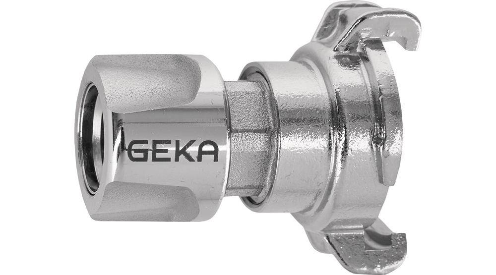 GEKA Übergangsstück plus-Stecksystem Messing verchromt Klaue und