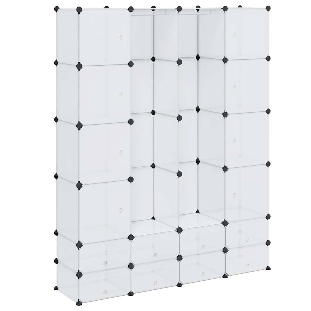 vidaXL Modularer Schrank mit 18 Fächern Weiß 37x146x180,5 cm