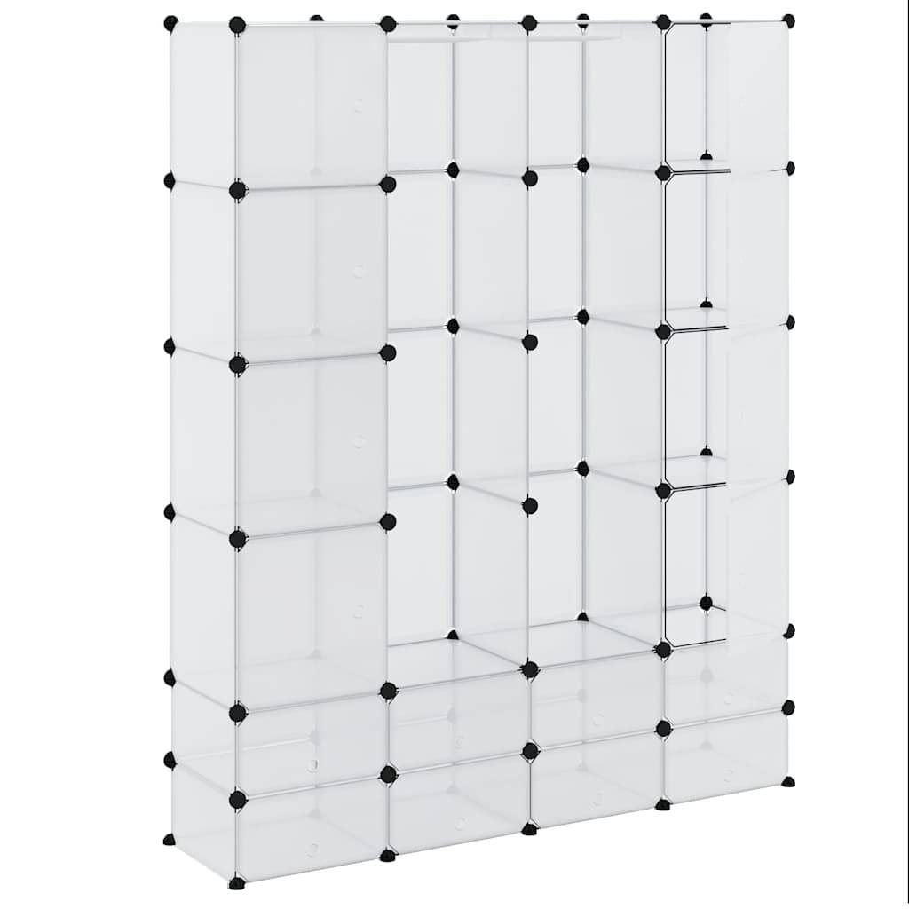 vidaXL Modularer Schrank mit 18 Fächern Weiß 37x146x180,5 cm