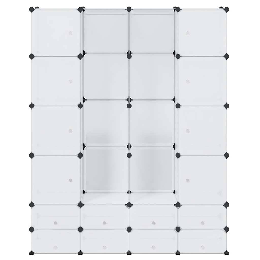 vidaXL Modularer Schrank mit 18 Fächern Weiß 37x146x180,5 cm