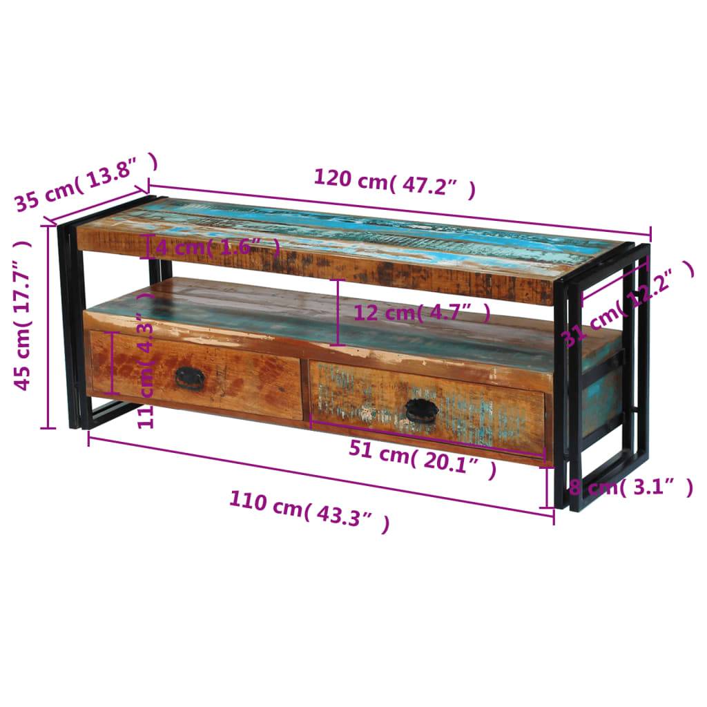 vidaXL TV-Schrank Altholz Massiv