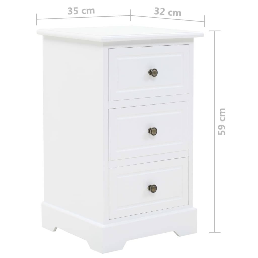 vidaXL Nachtschrank MDF und Kiefernholz 35x32x59 cm