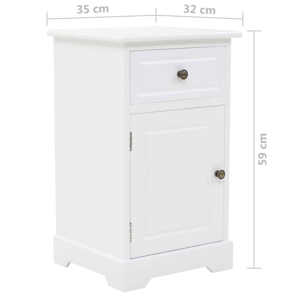 vidaXL Nachtschrank MDF und Kiefernholz 35x32x59 cm