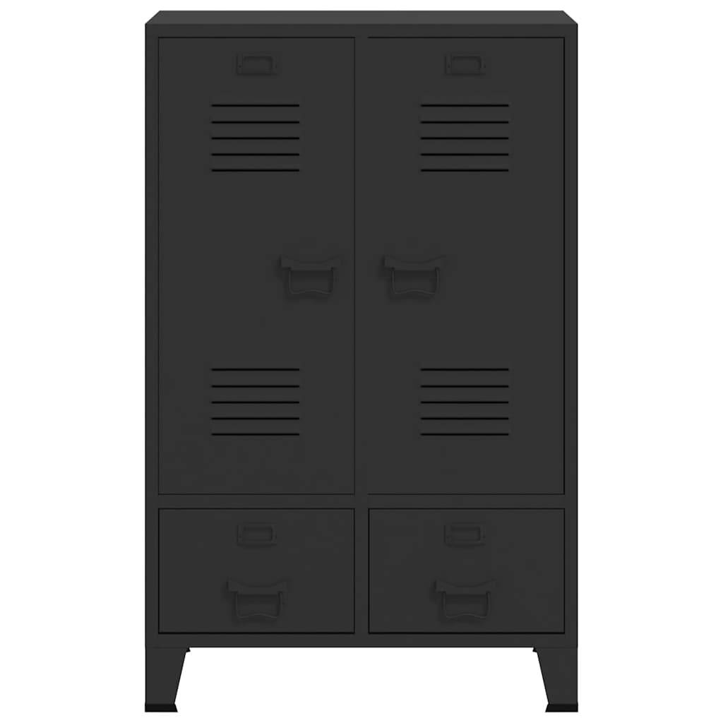 vidaXL Kleiderschrank Metall Industrie-Stil 67 x 35 x 107 cm Schwarz