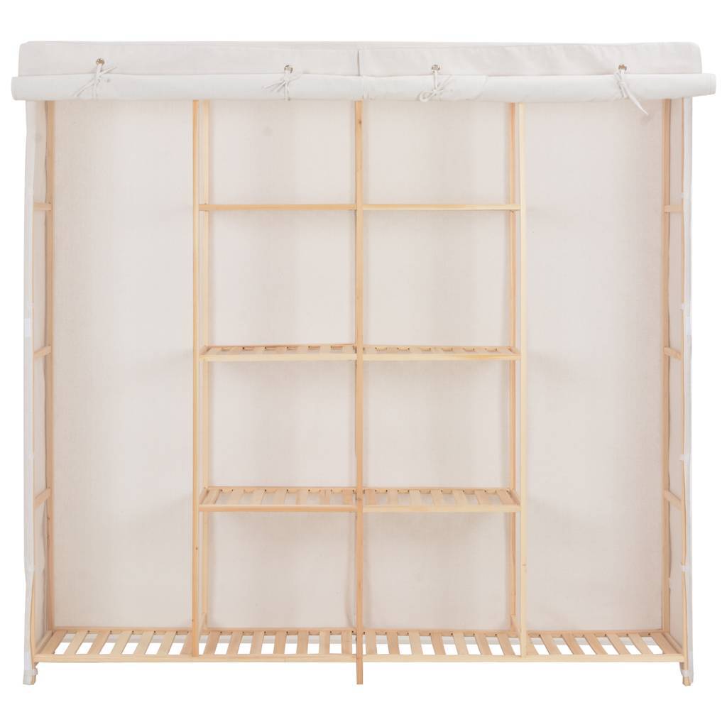 vidaXL Kleiderschrank Weiß 173 x 40 x 170 cm Stoff