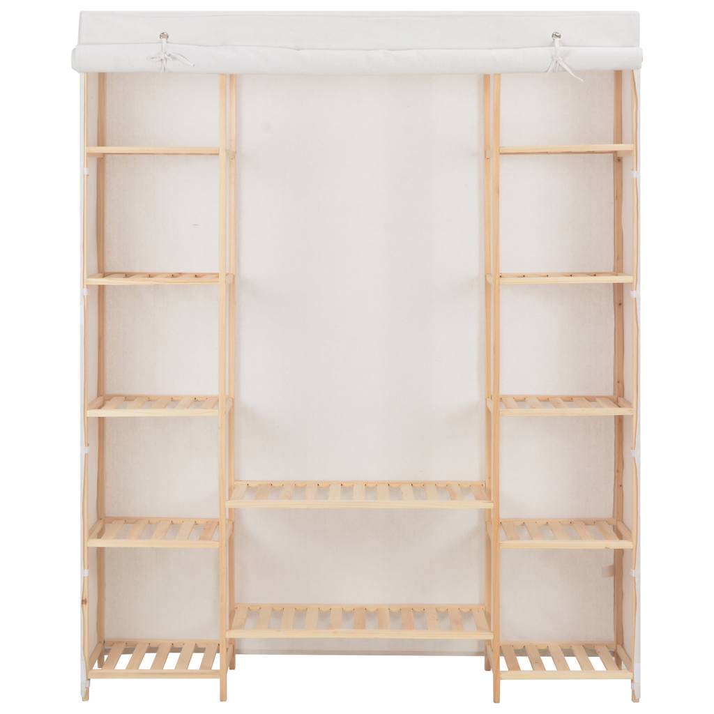 vidaXL Kleiderschrank Weiß 135 x 40 x 170 cm Stoff