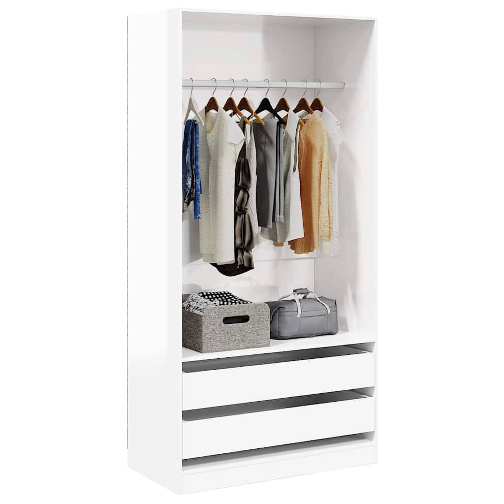 vidaXL Kleiderschrank Hochglanz-Weiß 100x50x200 cm Holzwerkstoff