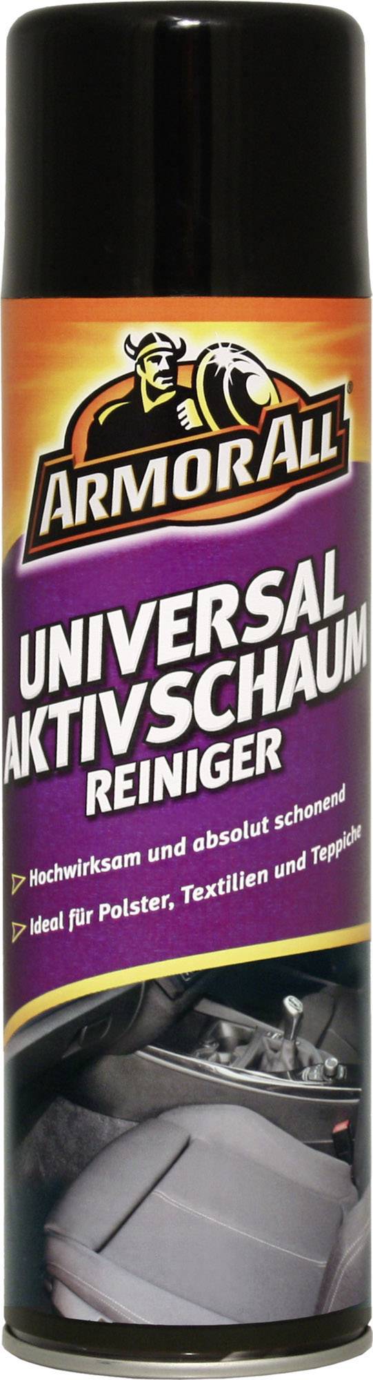 Dose mit 'Armor All Universal Aktivschaum Reiniger', speziell für Polster, Textilien und Teppiche, hochwirksam und schonend.