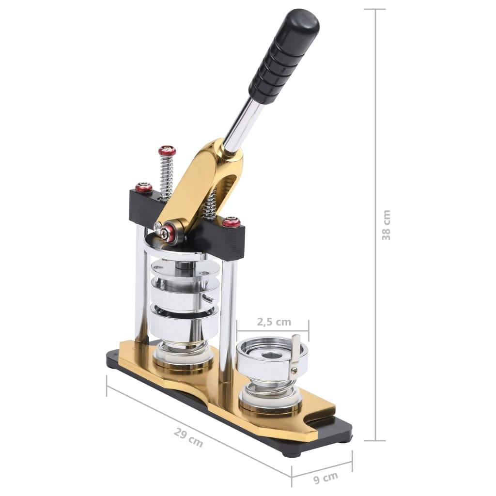 vidaXL Buttonmaschine mit 500 Button-Teilen 25 mm Drehstanze