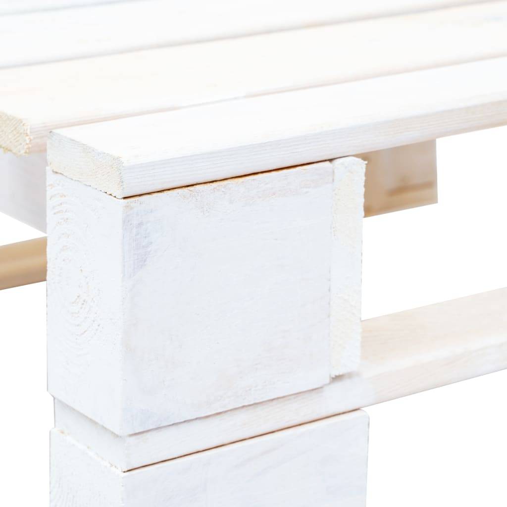 vidaXL Outdoor-Ottomane Paletten Holz Weiß