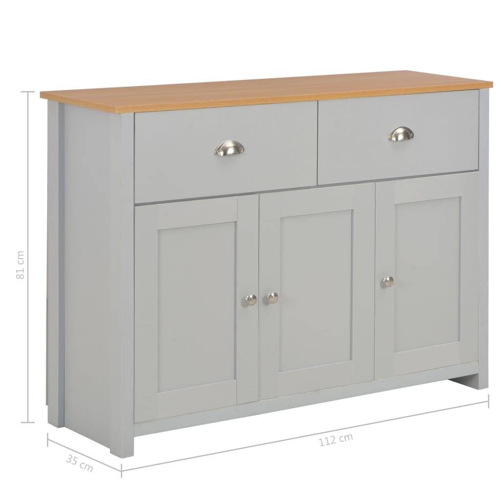 vidaXL Sideboard Grau 112x35x81 cm